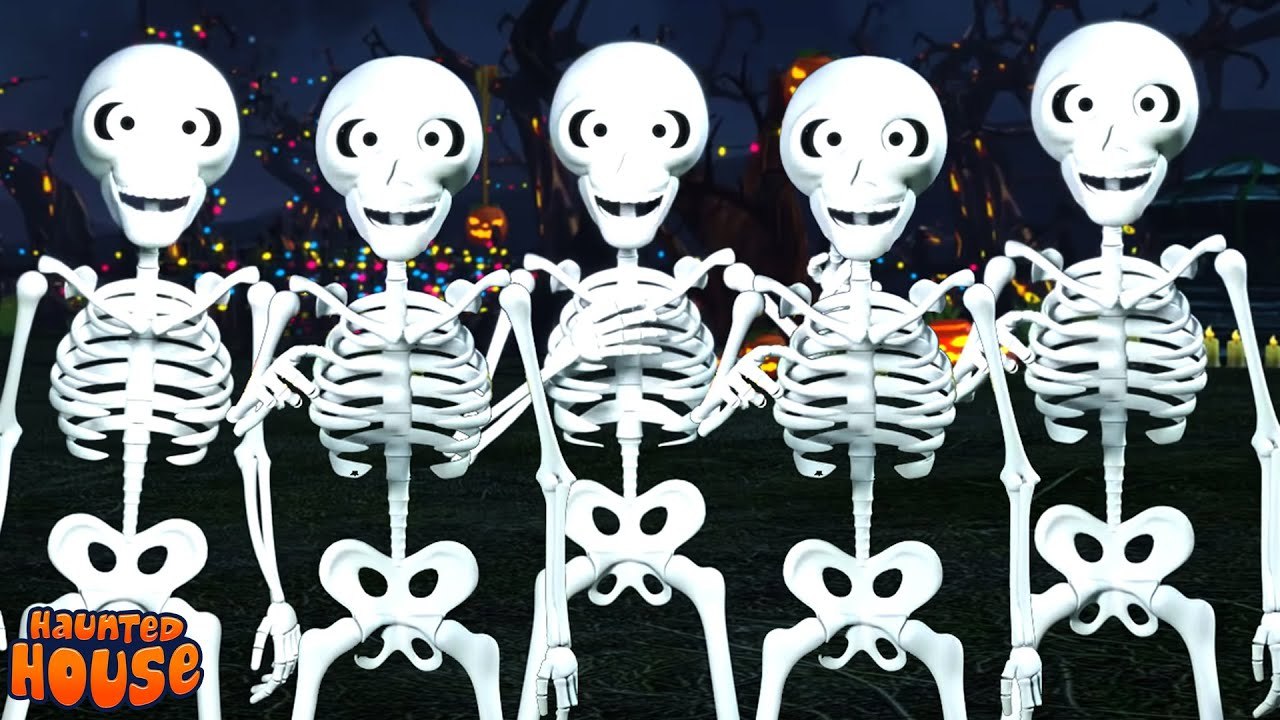 Five Creepy Skeleton, Halloween Cartoon Videos and Nursery Rhymes for kIds