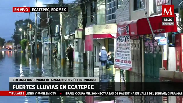 Inundaciones en Ecatepec afectan viviendas y negocios en Rinconada de Aragón