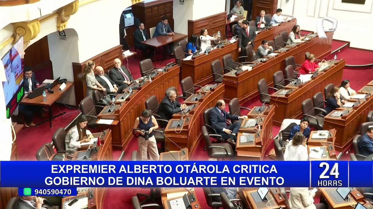 Alberto Otárola reaparece en evento y critica al gobierno de la presidenta Dina Boluarte