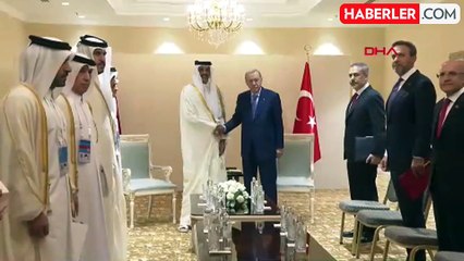 Cumhurbaşkanı Erdoğan, Katar Emiri Şeyh Temim bin Hamad Al Sani ile görüştü
