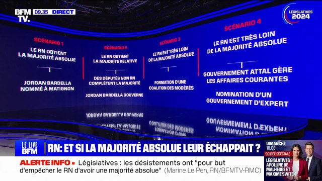Quels sont les quatre scénarios possibles à l'issue des législatives?