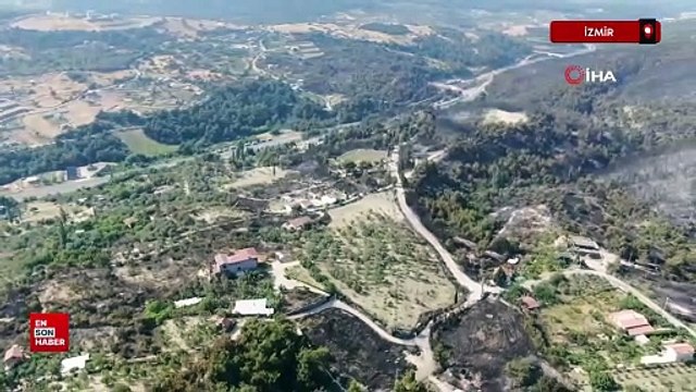 İzmir'deki orman yangının boyutu gün ağarınca ortaya çıktı