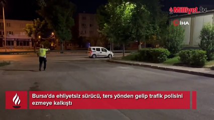 Ters yönden geldi, polisi ezdi! Şoke eden anlar kamerada