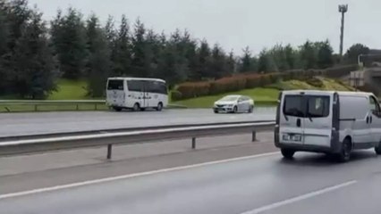 Ataşehir TEM Otoyolu'nda kilometrelerce ters yönde ilerledi