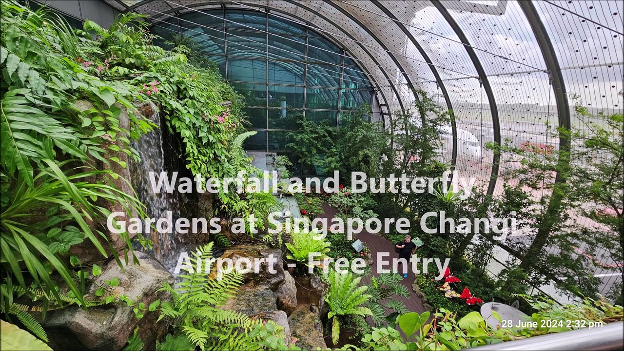 Waterfall and Butterfly Gardens at Singapore Changi Airport - Free Entry