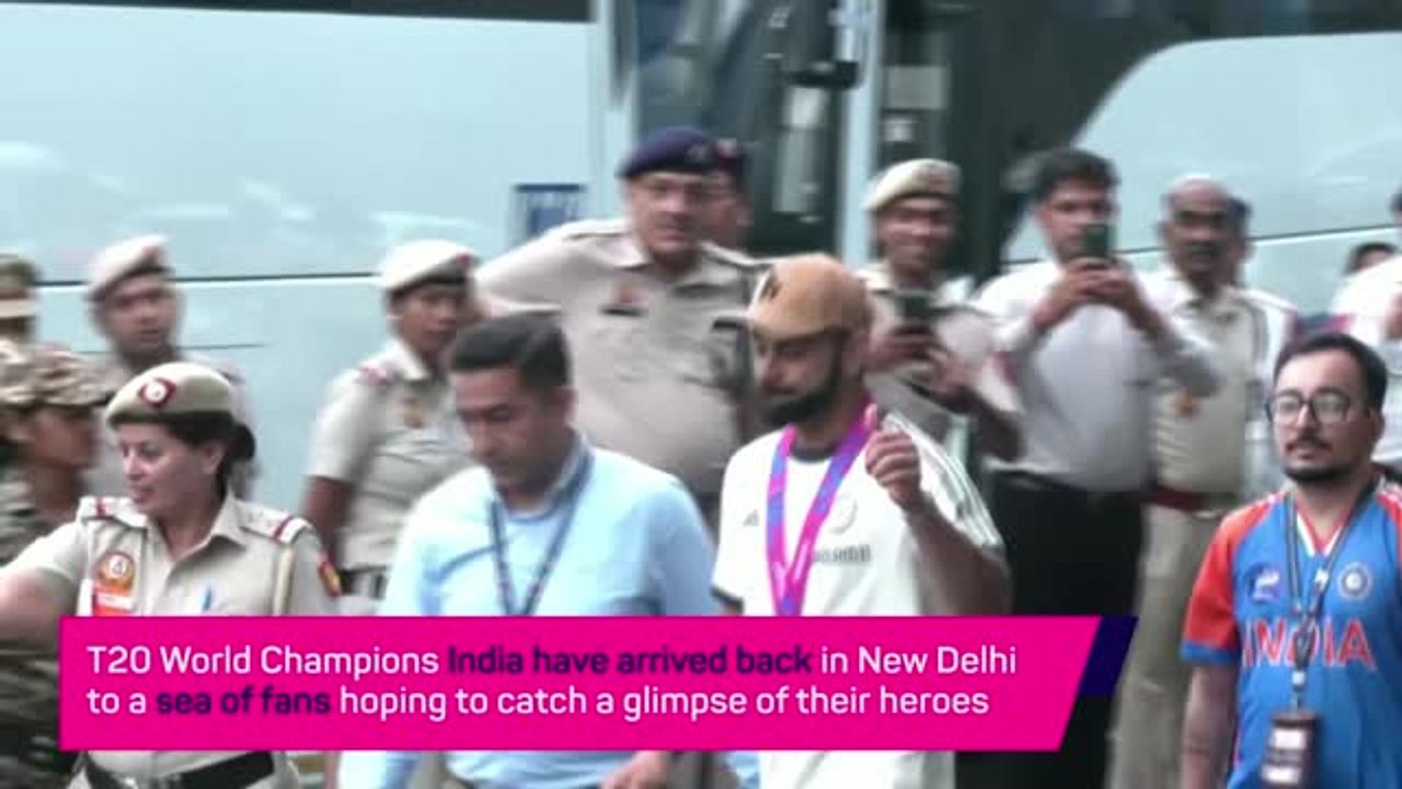T20 World Champions India arrive home to fan fr...