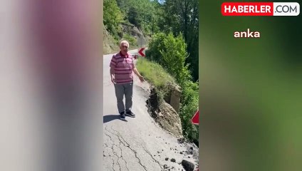 Ayvacık'ta çöken yolun tamiri için çağrı