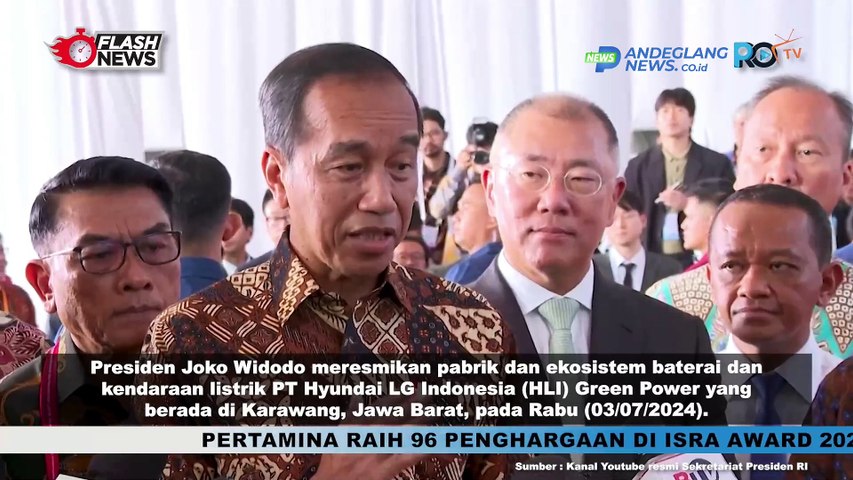 STATEMENT JOKOWI USAI RESMIKAN PABRIK BATERAI MOBIL LISTRIK TERBESAR DI ASIA TENGGARA