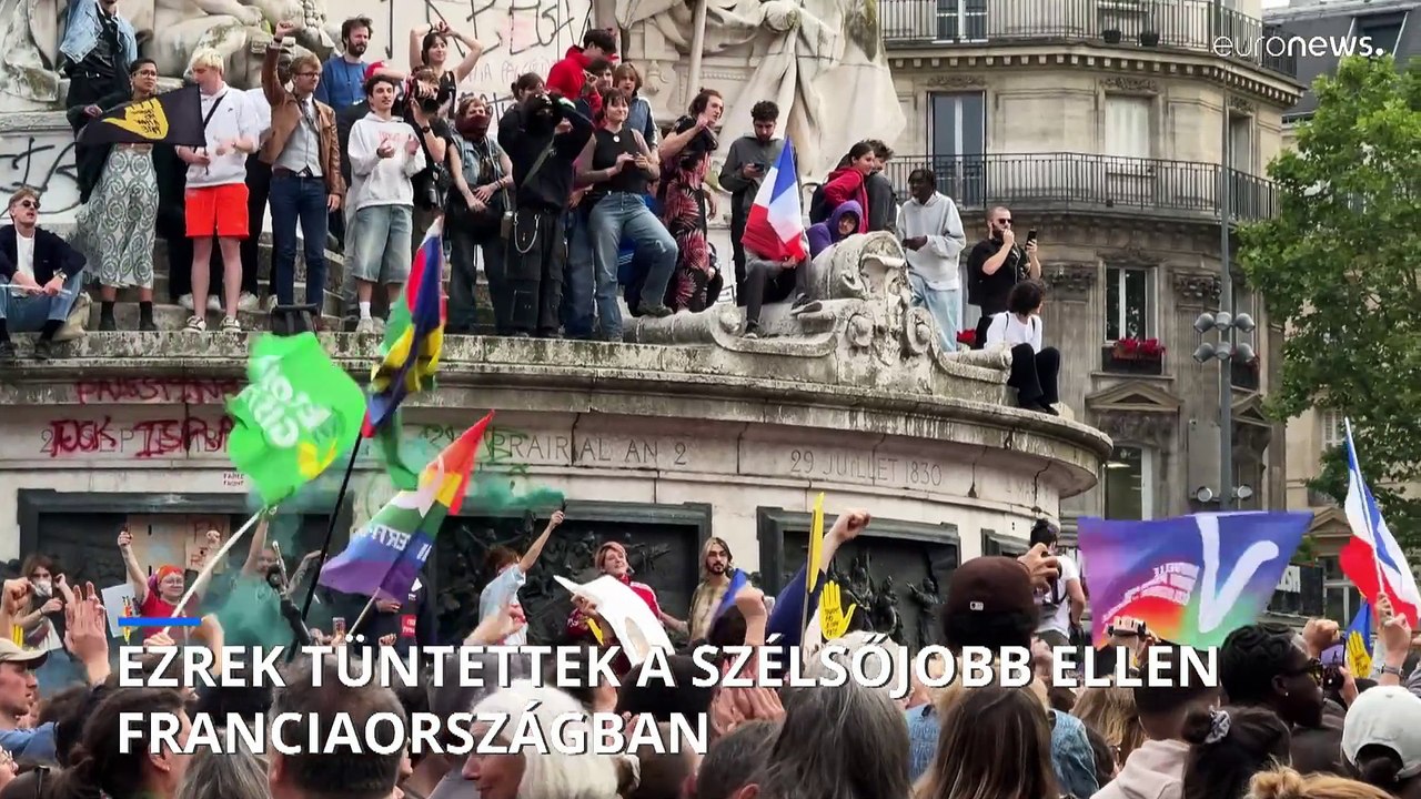 Több ezren tüntettek Párizs utcáin a szélsőjobboldal térnyerése ellen