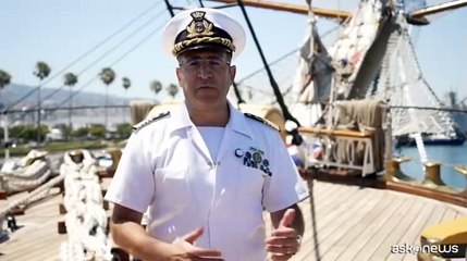Il Comandante Giuseppe Lai presenta Nave Amerigo Vespucci