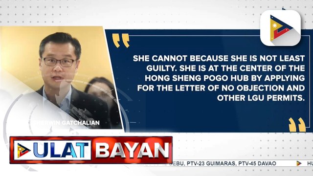 Suspended Bamban Mayor Alice Guo, hindi puwedeng gawing state witness, ayon kay Sen. Sherwin Gatchalian