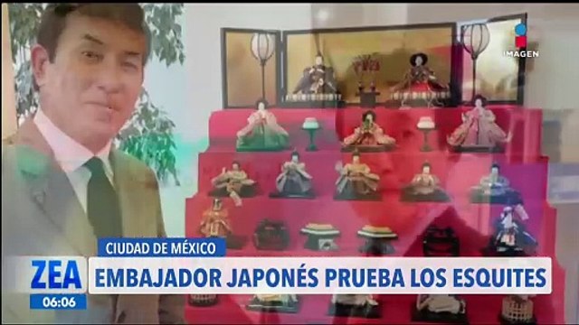 Embajador de Japón en México prueba los esquites y causa sensación
