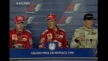 GP Monaco 1999 F1 (RAI . ITA) - Intervista ai primi 3 post gara