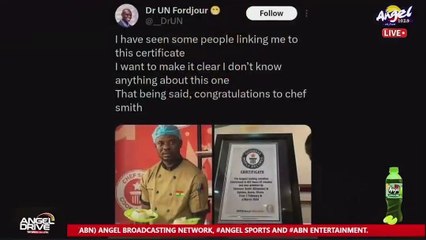 Dr. UN Denies Allegations Of Awarding Fake GWR Certificate To The Chef Smith.