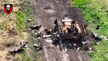 ビデオ：ウクライナ軍が少なくとも14台のバイクを含むロシアの車列を破壊