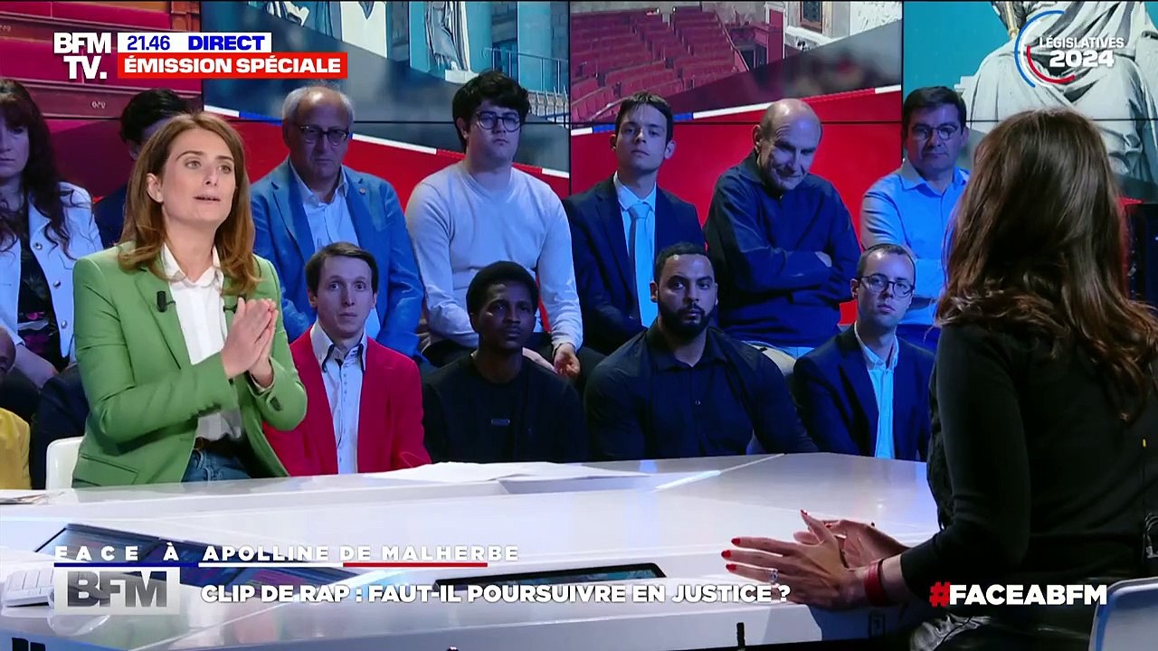 Apolline de Malherbe face à Marine Tondelier ce mercredi 3 juillet 2024 dans "Face à BFM" sur BFMTV.