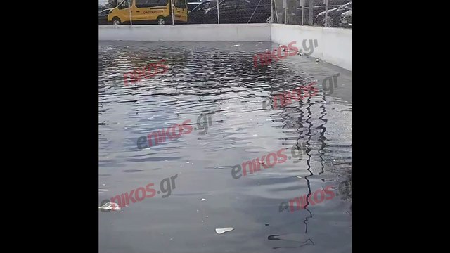 Πλημμυρισμένοι δρόμοι και πάρκινγκ στο «Ελ. Βενιζέλος»