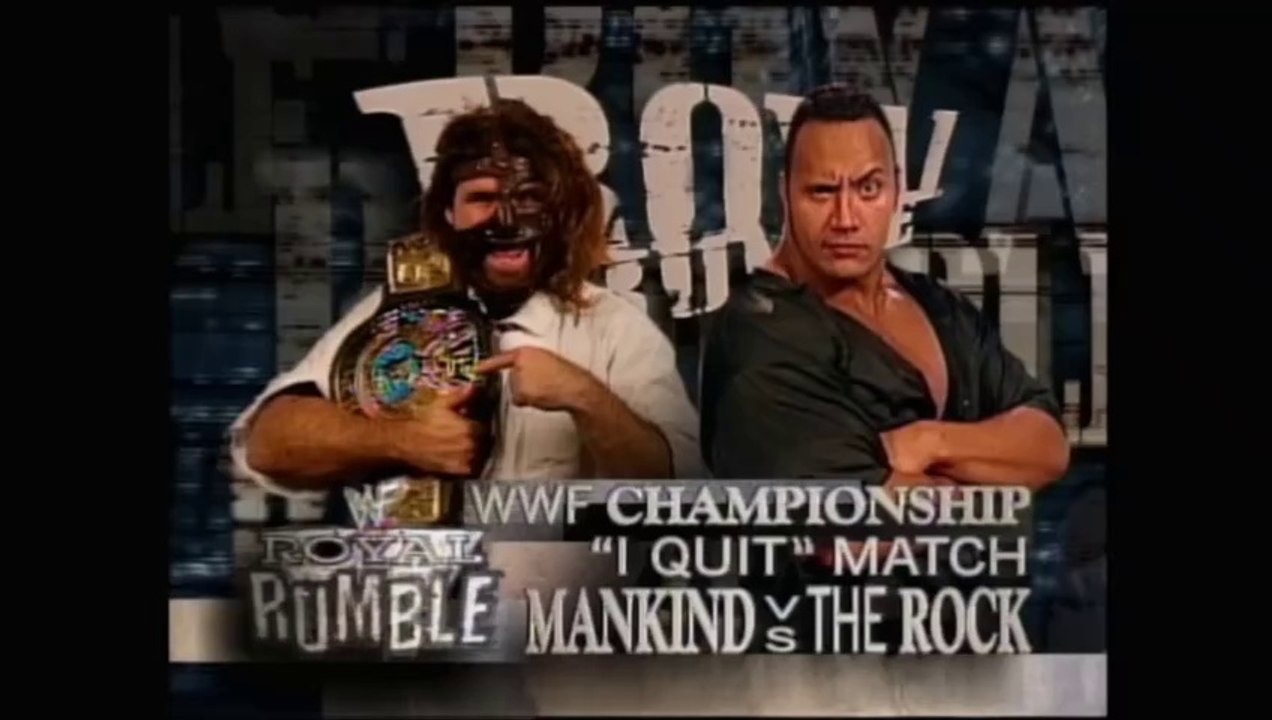 WWF Royal Rumble 1999 - Mankind vs The Rock (I Quit Match, WWF ...