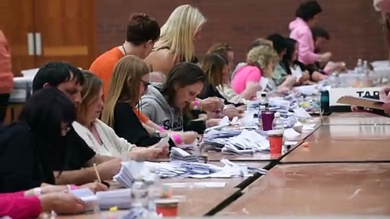 Counting begins at Chase Leisure Centre for the Cannock count.