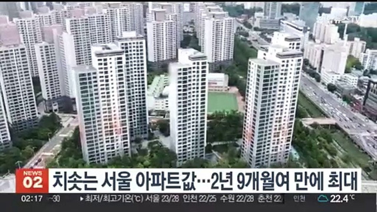 치솟는 서울 아파트값…2년9개월여 만에 최대