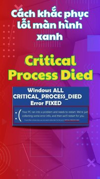 ⚡Lỗi màn hình xanh Critical Process Died #lỗi #bsod #critical #process #died #lỗimànhìnhxanh #xanh