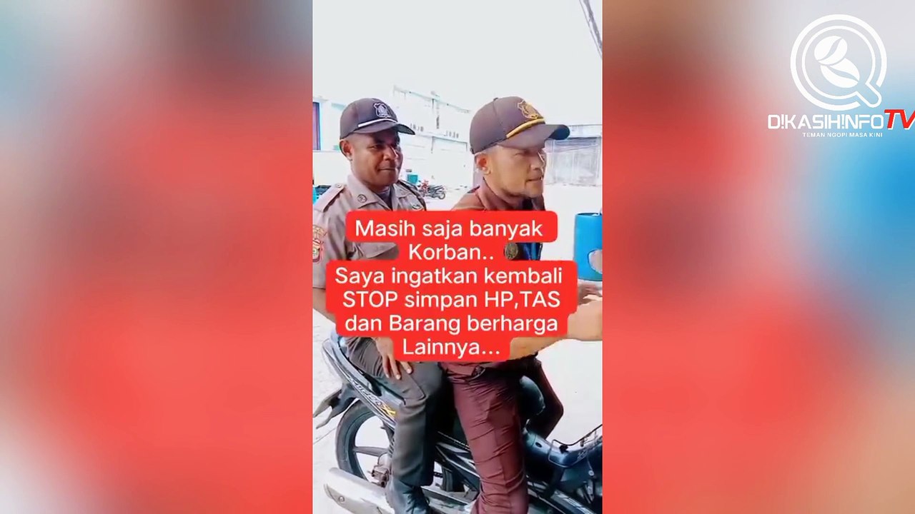 Hindari kejahatan perampok waspada menyimpan barang berharga seperti dompet, hp, di bagian depan motor.