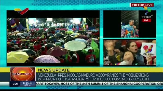 President Nicolas Maduro joins the mobilizations in Caracas