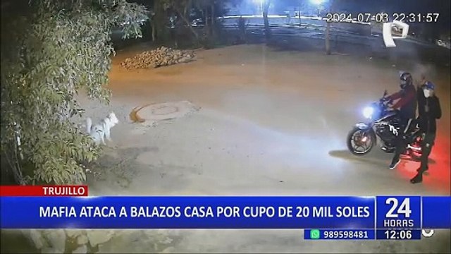Trujillo: captan a mafia disparando contra vivienda por cobro de cupos