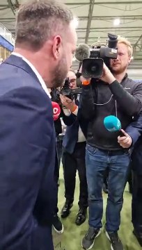 SDLP Leader and Foyle Westminster candidate Colum Eastwood speaks to the media