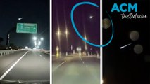 A mysterious green light seen falling over Melbourne's sky