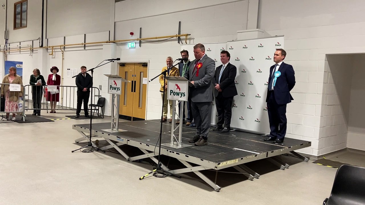 Steve Witherden speech after being elected as MP for Montgomeryshire & Glyndwr