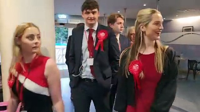 Labour's Kettering candidate Rosie Wrighting arrives at KLV ahead of the General Election results