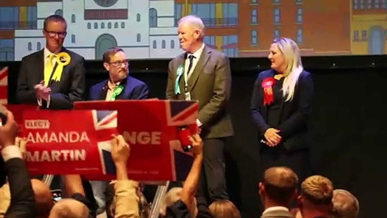 Portsmouth Election results declarations - speeches from Penny Mordaunt, Amanda Martin and Stephen Morgan