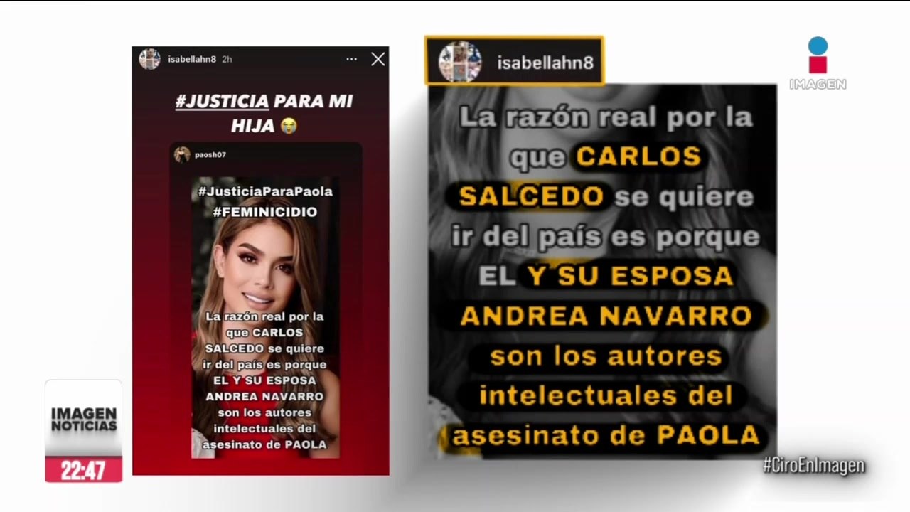 Mamá de Carlos Salcedo lo acusó de haber asesinada a su hermana, Paola Salcedo