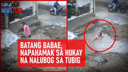 Video herunterladen: Batang babae, napahamak sa hukay na nalubog sa tubig | GMA Integrated Newsfeed