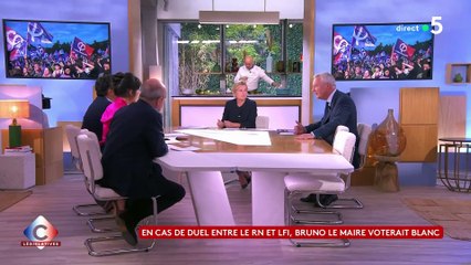 Regardez la grosse colère du Ministre Bruno Le Maire hier sur France 5, fustigeant ceux qui (comme Gabriel Attal) appellent à voter LFI face à un candidat du RN