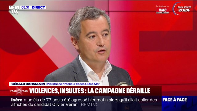 Législatives: Gérald Darmanin annonce que 51 candidats, suppléants ou militants ont été agressés physiquement