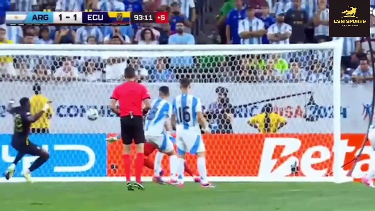 Penalty shootout Argentina vs Ecuador 4-2 Copa America Quarter finals 2024