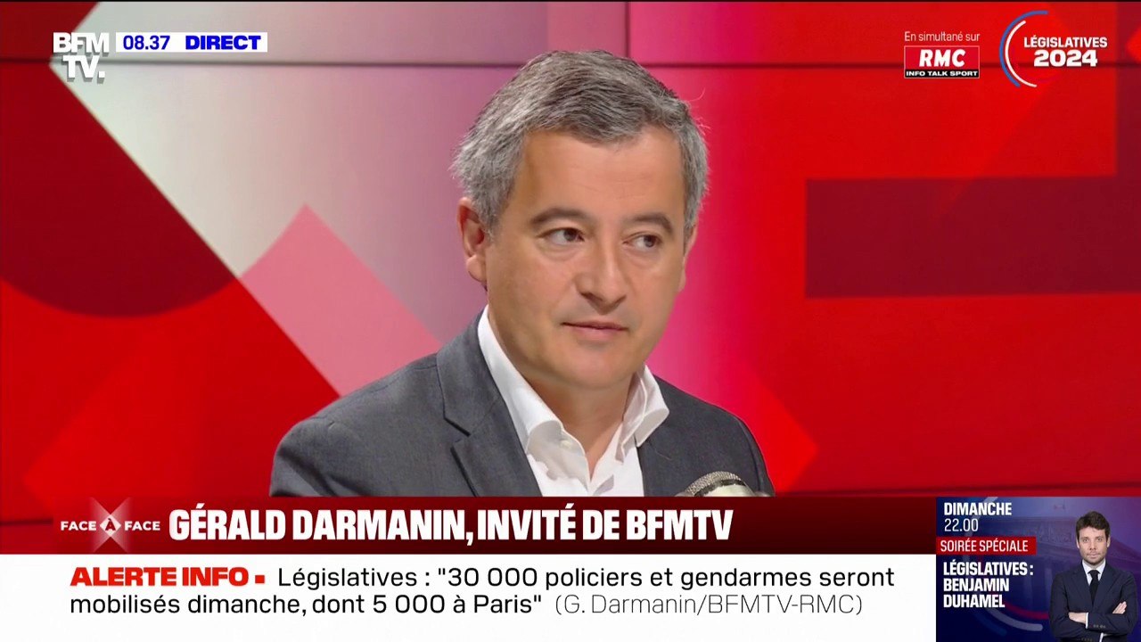 Gérald Darmanin: "Si j'avais un duel RN-LFI là où j'habitais, je ne mettrais pas un bulletin de vote LFI"