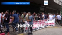 Protesta sindical en Grecia contra la semana laboral de seis días