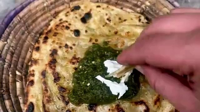 Saag Paratha , Pakistan Cultural Breakfast , Cheap Breakfast