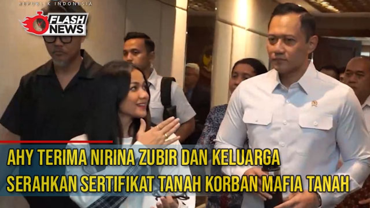 AHY Terima Nirina Zubir dan Keluarga Serahkan Sertifikat Tanah Korban Mafia Tanah