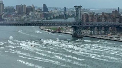 Hundreds of jet skiers take part in annual ride along New York City's East River