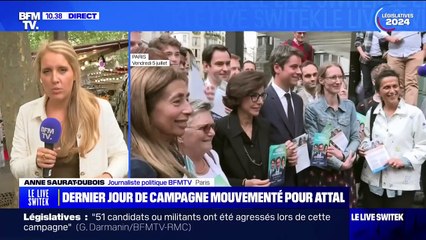 Download Video: Elections législatives: Regardez les images de Gabriel Attal qui a été copieusement hué par des militants LR dans les rues du 17ème arrondissement de Paris ce matin