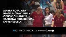 Marea roja, ola blanca chavismo y oposición abren campaña presidencial en Venezuela