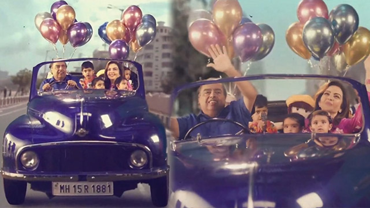 Anant Radhika Sangeet Ceremony: Mukesh Ambani Nita Ambani Grandchildren Long Drive Cute Video Viral