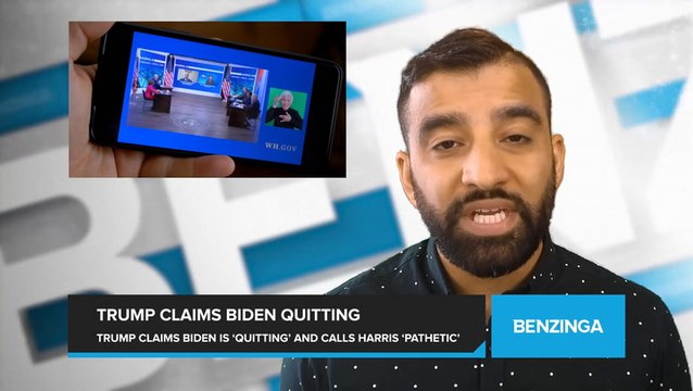 Trump Claims Biden Is 'Quitting the Race' and Calls Vice President Kamala Harris 'Pathetic'