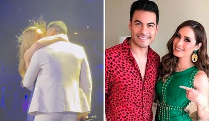 Carlos Rivera y Cynthia Rodríguez se dan tremendo beso en el escenario y así explota el público