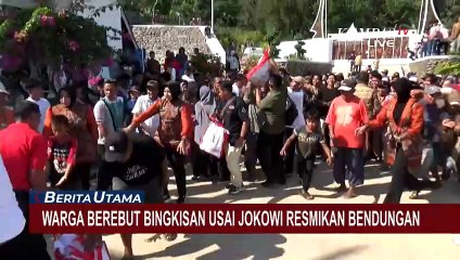 Usai Peresmian Bendungan Pamukkulu, Warga Takalar Berebut Bingkisan dari Jokowi