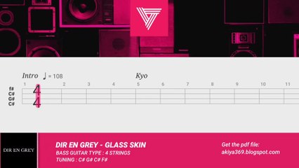 GLASS SKIN - DIR EN GREY 【BASS TAB】